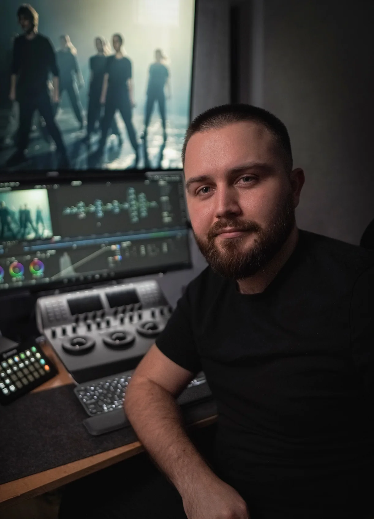 Rafał Sztaba in the REAV Color grading studio